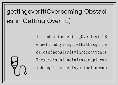 gettingoverit(Overcoming Obstacles in Getting Over It.)